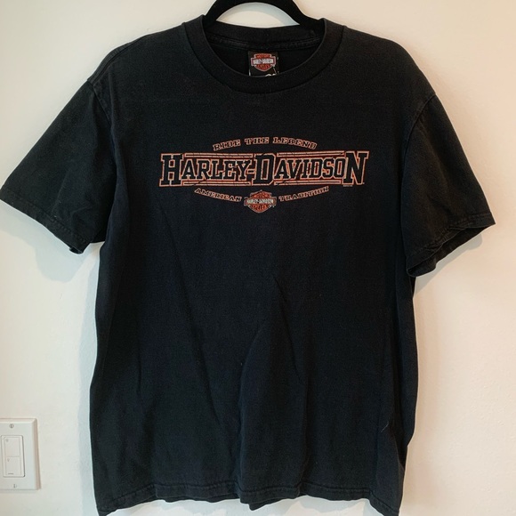 Vintage Harley-Davidson Black T-Shirt with logo on front and back - Picture 3 of 5